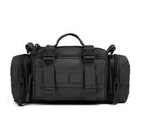 Huntvp Tactica Riñonera Hombre Bolso Cintura Bandolera Cinturón Estilo Militar Molle 3 Vías de Llevar Impermeable para Correr Senderismo Ciclismo Camping, Negro