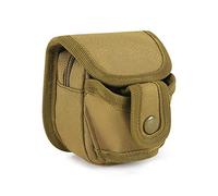 Huntvp táctica Tirachinas Bolsa, Riñonera Bolsillos para munición de Tirachinas/Bolas de Acero de 6/8/10 mm/Tirachinas/Zwille, para Caza Al Aire Libre Camping, marrón