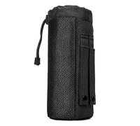 Huntvp Táctical Soporte/Portador de Botella de Agua al Aire Libre Portabotella Estilo Militar Ejércita Bolsa Impermeable para Correr, Senderismo,Ciclismo,1L Negro