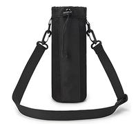 Huntvp Táctical Soporte/Portador de Botella de Agua al Aire Libre Portabotella Estilo Militar Ejércita Bolsa Impermeable para Correr, Senderismo,Ciclismo,750ml Negro