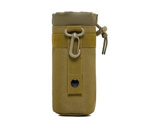 HUNTVP Táctical Soporte/Portador de Botella de Agua al Aire Libre Portabotella Estilo Militar Ejércita Bolsa Impermeable para Correr, Senderismo,Ciclismo,550ml Marrón