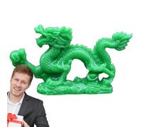 HUNYA Estatua de dragón de Resina de Jade, Escultura de Estatua de dragón Chino Feng Shui - Exquisita Figura de Animal de Resina de Jade | Esculturas de dragón Verde, Escultura del año del dragón