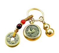 HUNYA Llavero de buena suerte, llavero Feng Shui, Llavero de calabaza Feng Shui del zodiaco, Llavero de calabaza, hermoso llavero de calabaza, juego de llaveros de la suerte con monedas Feng Shui