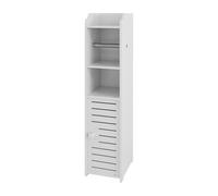HUOLE Armario de baño, Mueble de Aseo, Mueble de Inodoro, Almacenamiento de baño, cajón, Compartimento y Ahorro de Espacio, Espacio pequeño, 15 * 17 * 76 cm-Blanco