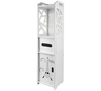 HUOLE Armario de baño Resistente al Agua, Compartimento Abierto, Unidad de Almacenamiento Independiente con 1 Puerta y Estante, para Guardar Papel higiénico, Libros, champú,80 * 20 * 20cm-Blanco