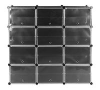 HUOLE Armario sistematizado,Armario Modular, Guardarropa portátil para Colgar Ropa, 12 Cubo Ropero Armario Combinado, Armario de Almacenaje para Dormitorio(8 Pisos y 12 Puertas)