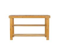 HUOLE - Banco de zapatos de bambú de 3 niveles para entrada, banco de zapatos de bambú (carga admisible: 120 kg) ideal para entrada, cuarto de baño, sala de estar, pasillo-70 x 27 x 42 cm -2 PC