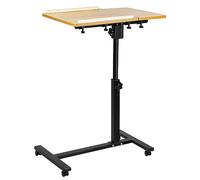 Huole - Carrito con ruedas, mesa para ordenador con ruedas, altura ajustable, 70 x 44 x 95 cm (color madera)