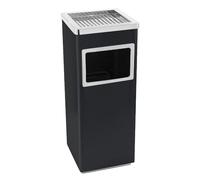 HUOLE Cubo de basura de 30 litros de acero inoxidable de pie para Papelera de Acero Inoxidable del cubo de basura para el hotel al aire libre interior Negro (1 unidad) 30 x 24 x 60 cm - 48 L