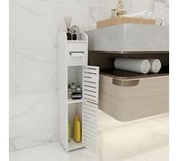 HUOLE - Estante ajustable para inodoro, soporte para papel higiénico, columna, armario de baño, patas resistentes al agua, pequeños espacios