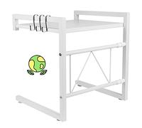 HUOLE Estante de Cocina, Soporte para microondas, Ideal para Colgar Multifuncional Organizador Estantería Cocina,Soporte Extensible de Metal (42cm (40-65cm) Blanco)