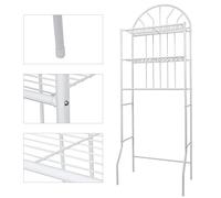 HUOLE Estante para Inodoro de 3 Niveles, Estante de Almacenamiento de lavandería, Compartimento Ajustable con Espacio de Almacenamiento Multifuncional para Ahorrar Espacio (65 * 34 * 177 cm (Blanco))