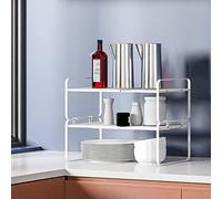 HUOLE Estantería de Cocina,soporte microondas pared-Organizador de cocina, estante para especias hecho de hierro con mango de madera, adecuado para el hogar y la cocina-36-60 * 21 * 36,5 cm (blanco)