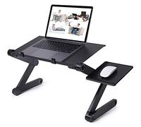 Huole Lap Desks - Bandeja para ordenador portátil, mesa de cama, soporte para ordenador portátil, ángulo ajustable de 360 grados, extraíble compatible con todo tipo de ordenador, color negro
