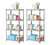 Huole - Lote de 2 estantes de almacenamiento de acero galvanizado de 5 niveles, estante de carga pesada, estante ajustable, ideal para almacenamiento de garaje taller, cocina, 40 x 80 x 160 cm (2