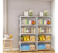 Huole - Lote de 2 estantes de almacenamiento de acero galvanizado de 5 niveles, estante de carga pesada, estante ajustable, ideal para almacenamiento de garaje taller, cocina, 40 x 90 x 180 cm (2