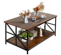 Huole - Mesa baja elevable con almacenamiento - Mesa de salón moderna industrial - Mesa de café con estante y compartimento oculto, 100 x 52 x 47,5 cm (D)