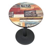 Huole - Mesa de comedor industrial retro,mesa de bar/bistro/café para 2-4 personas, con patas de hierro, carga máxima 120 kg, cena restaurante casa 70 x 70 x 72 cm (D)