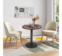 Huole - Mesa de comedor industrial retro,mesa de bar/bistro/café para 2-4 personas, con patas de hierro, carga máxima 120 kg, cena restaurante casa 60 x 60 x 72 cm (C)