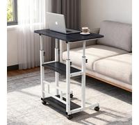 HUOLE Mesa de ordenador ergonómica, escritorio ajustable en altura, mesa sentada de pie, puntas de sofá para teletrabajo o lectura, 60 x 40 x 90 cm, color blanco y negro