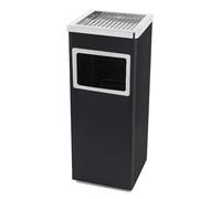 HUOLE Papelera Acero Inoxidable Contenedor,Extraíbles Robusto Capacidad para Interior y Exterior con Cubo Interior para Hotel, Jardín, Aire Libre y Supermercado,30 x 24 x 60 cm, 48 L - Negro (1 PC)