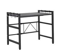 HUOLE - Soporte extensible para horno de microondas de carga pesada, soporte de estante para horno de microondas de altura ajustable colgando organizador de almacenamiento de cocina 25 kg