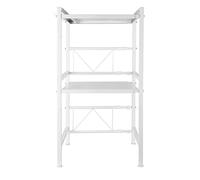 HUOLE Soporte Extensible para Horno de Microondas,Organizador Estanteria para Encimera de Cocina,Mueble Microondas,Rack de Almaceamiento 2 Niveles,40/64 * 36,5 * 78 cm-Blanco