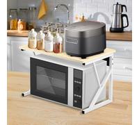 HUOLE Soporte Extensible para Microondas,Soporte para Microondas,Estantería para Microondas,Estante Organizador de Encimera de Cocina para Parrilla,54 * 35 * 34,5 cm-Color Arce Blanco