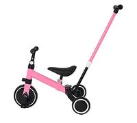 HUOLE Triciclos para Niños, 3 en 1 Una Bici Multifunción, Adecuado para niños de 1-3 años,Triciclo,Bicicleta,Carro de Equilibrio,Caminante, Altura del Asiento Regulable -3 en 1 (Rosa)
