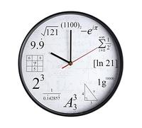 HUOMAQFAN Reloj de pared, matemáticas decorativas, 12 pulgadas no adherente silencioso cuarzo ecuación matemática relojes decorativos, fórmulas matemáticas divertidas reloj para matemáticos, casa