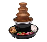 HUOMMGS Fuente de chocolate de 3 niveles con función de fusión, 40 W, eléctrica, 0,45 kg, fondue de chocolate, acero inoxidable, fuente de chocolate, fuente de chocolate, color plata, con 6 tenedores