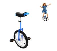 HUOMMGS Monociclo de 16 pulgadas, altura ajustable, monociclo infantil, para niños de 1,2 a 1,55 m, con sillín ergonómico, para principiantes y profesionales, unisex, color azul