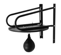 HUOMMGS Speedball Boxeo 30 cm Altura ajustable pera de boxeo colgante con placa redonda de 60 cm, rodamiento de bolas de 360° Profesional Speed Bag Plataforma Set de montaje en pared para casa