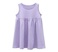 HUOQI Verano Niños Vestido Viscosa Seda Niñas Pastel Vestido Grande Niños Boho Playa 3 16 E Girl Joyería Faldas Cortas, Lila-c, 2-3 Años