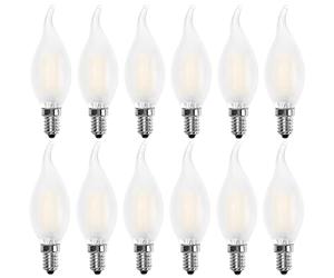 Huoqilin Bombillas Vela Led E14,Luz Calida 2700K, 4W equivalente a 40W, Pack de 12