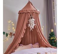 HUOQOU Dosel de Cama para niñas Princesa Cúpula Redonda Mosquitera soñadora Habitación de niñas Castillo Tienda de Juego Casa Colgante Decoración Rincón de Lectura Doseles(Pasta de Frijoles Rojo)