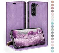 HUOUH Funda para Samsung Galaxy S23 Estuche de Billetera con Cuero de PU con Bloqueo RFID,Titular de Tarjeta de crédito,Cubierta a Prueba de Golpes teléfonos Fundas para Samsung S23 Lila Violeta