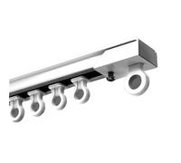 HUPQCVX Barra De Cortina De Una Sola Pista, Riel Guía Recto Invisible, Barra De Riel Negra, Adecuada For Sala De Estar, Dormitorio, Blanco Y Negro(White,150cm)