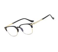 HUPQCVX Gafas De Lectura Negras De Media Montura, Resistentes A Los Arañazos, Aptas For Personas De Mediana Edad Y Mayores, 2,5x.(Gold black,1.0x)