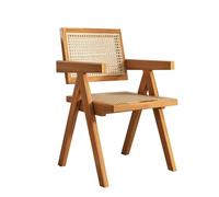 HUPQCVX Silla De Ratán De Madera Maciza De Estilo Vintage, Bonita, Adecuada For Casas De Huéspedes Y Cafeterías. 1 Silla(Cherry Color)