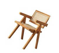 HUPQCVX Sillón De Balcón Sencillo, Resistente, Ligero, Color Madera Natural, Sillón Informal con Respaldo, Silla De Ratán.(Cherry Color)