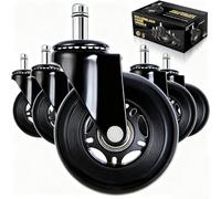 Huracan 5pcs Ruedas Silla Oficina - 11 x 22 mm Rueda Silla Gaming - ruedas de repuesto universales para sillas de juegos - Deslizan Suavidad y Silencio - rueda de poliuretano