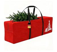 Huracan Bolsa de almacenamiento para árbol de Navidad, 127 x 40 x 48 cm, 600D Oxford, impermeable, robusta bolsa con asas, para árboles de Navidad artificiales, color rojo