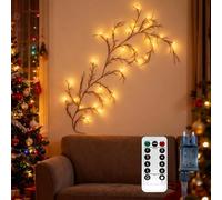Huracan Cadena de luces Willow Vine 144 LED, 2,3m rama de sauce árbol de luces con mando a distancia, 8 modos, ramas artificiales flexibles de árbol color blanco cálido, luces LED para decoración de