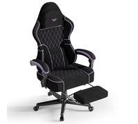 Huracan Gaming Silla de Masaje, Silla Gamer con reposapiés, reposacabezas, Respaldo Ajustable de 90 a 160°, Gaming Chair ergonómica para Jugadores, Oficina en casa, Adolescentes, Negro violáceo
