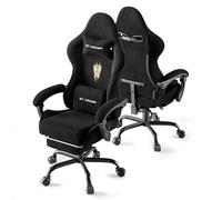 Huracan Silla de gaming con función de masaje, Silla Gamer con reposapiés, reposacabezas y cojín lumbar de masaje, reposabrazos combinado, poltrona da gaming ergonómica para videojuegos YouTube, Negro
