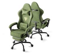Huracan Silla de Gaming ergonómica, Silla Gamer con cojín Lumbar de Masaje, Respaldo Ajustable, Gaming Chair con reposapiés, reposacabezas, Ajustable en Altura, Capacidad de Carga de 130 kg, Verde