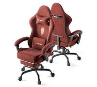 Huracan Silla Gaming con reposapiés, poltrona da gaming transpirable, ergonómica, de terciopelo de microfibra, silla gamer, sillón gamer con reposacabezas ajustable y cojín lumbar, reposabrazos (rojo)