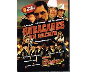 HURACANES EN ACCION "8 PELICULAS" 1.-EL PROFETA & 2.-RIO DE PASIONES & 3.-UNA TUMBA MAS & 4.-CURSOS PRENUPCIALES & 5.-AMANTE PERVERSO & 6.-EL CLAN & 7.-CUMBIA CACHONDA & 8.-LA VENGANZA DEL VIEJITO.