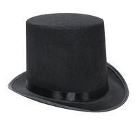 Huraoerrrr Gombado de copa para niños, 4 alto sombrero de mago de tela negra para show de Halloween, disfraz decorativo divertido